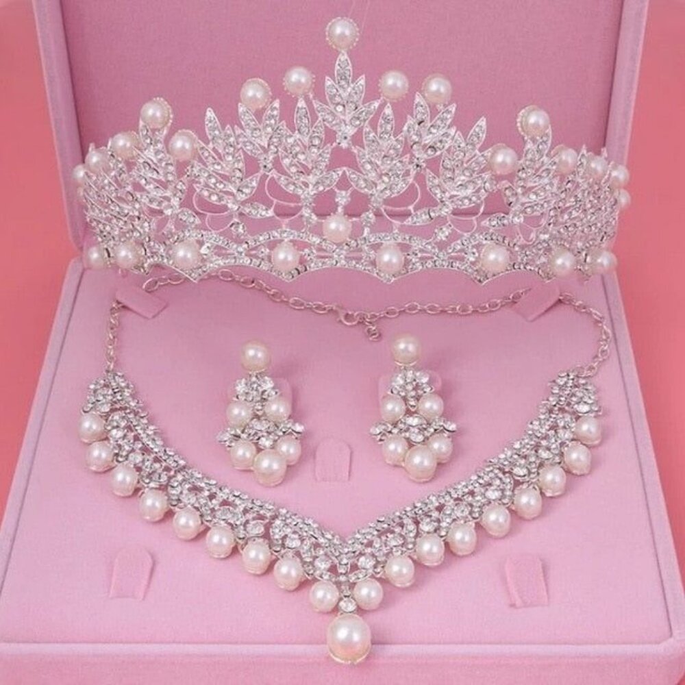 Queen Crown Rhinestone Wedding set